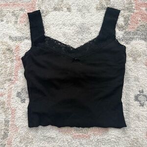 Express Black Lace Detail Tank Top